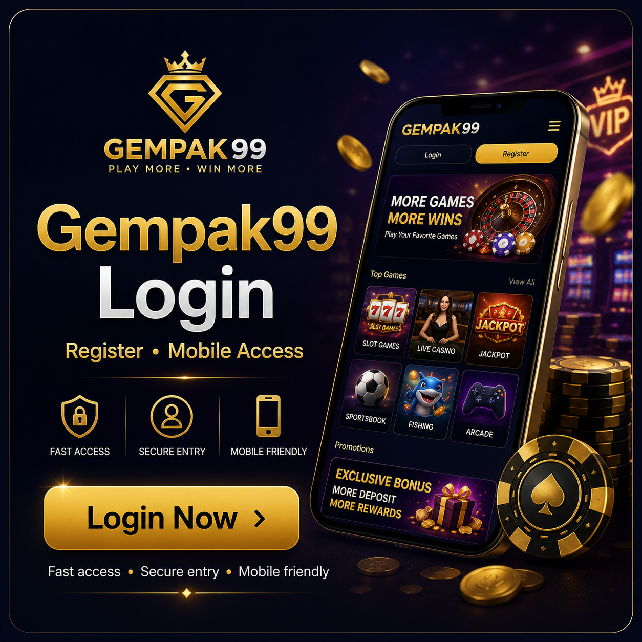 Gempak99 login register and mobile access